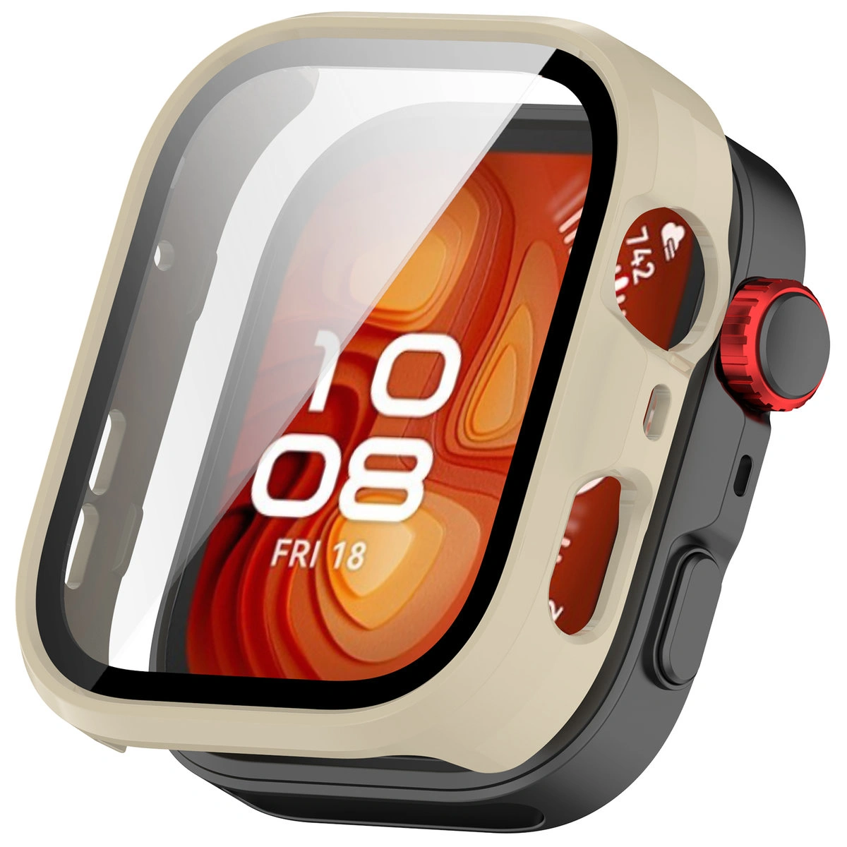 Wizualizacja nakładania etui Bizon Case Watch Adamo do Huawei Watch Fit 4 Pro